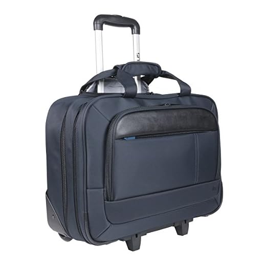 Mobilis Maleta de Cabina para Ordenador Portátil 14-17'', Maletín de Viaje con Asa Telescópica Laptop 15,6", Portadocumentos Resistente al Agua, Azul Marino/Negro