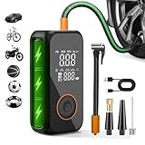 Autoyes Tyre Inflator Air Compressor,150 PSI Car Tyre Pump,Portable Cordless Tyre Inflator, Wireless Ring Inflator Recharge,Digital Tyre Compressor Auto Off For Car Bike, Pump LED Light,Black - Image 1