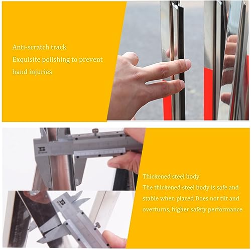 Barrière de signalisation avec roulettes, barrière de sécurité rétractable pliable - 5