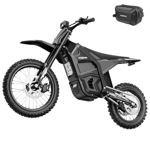 Yozma IN10 Pro Electric Dirtbike for Teen Mid-Mounted 5500W Peak Motor 50MPH Electric Motorcycle 60V 27AH Battery with Dual Hydraulic Damping17/14 Hydraulic Brakes