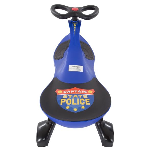 Image of Wiggle Car - Police Ride on Toy for Ages 3 Years and Up with No Batteries, Gears, or Pedals Just Twist, Wiggle, and Go by Lil' Rider (Blue)