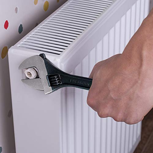 Rely+ 12" Adjustable Black Oxide Wrench, Heat-Treated, Forged Alloy Steel. #TOP5