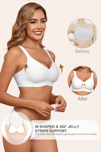 Image of HORISUN Wireless Bras for Women Soft Comfortable No Underwire T Shirt Bra Seamless Full Coverage Bras with Support