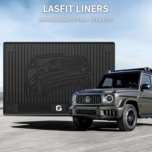 LASFIT Cargo Mat for Mercedes Benz G Class G550 / G580 / G63 AMG SUV 2026 2025 2024 2023 2022 2021 2020 2019, All Weather TPE Custom Fit Cargo Liner for G Class Trunk Mat, Black by LASFIT - Image 9