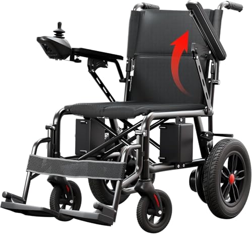 HomyKing Electric Wheelchairs for Adults, Foldable Electric Wheelchair, Lightweight Travel Motorized Wheelchairs for Seniors, Compact Folding Power Wheelchair, Fold Portable Mobility Scooter