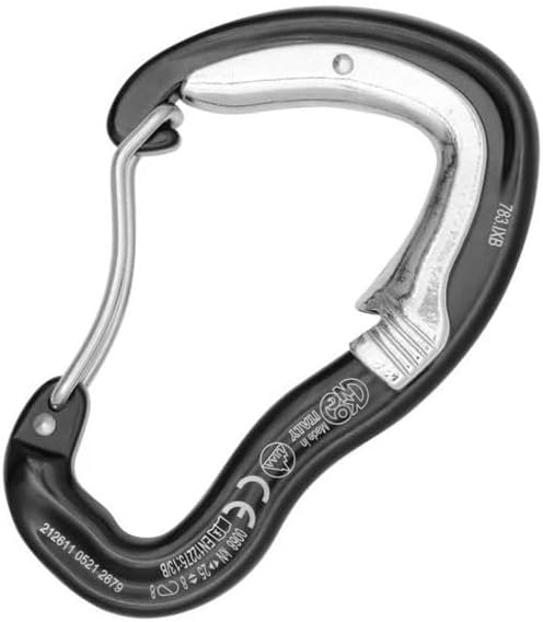 Kong Italy Ergo Open Latch Connector – Aluminum Alloy Double Gate Carabiner, Asymmetric Design, Smooth Bronze Lever, Durable and Easy Handling