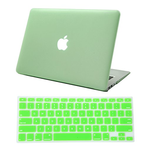 HDE MacBook Air 13 Inch Plastic Hard Case and Keyboard Cover for Apple Laptop Model: A1369/A1466 (Seafoam Green)