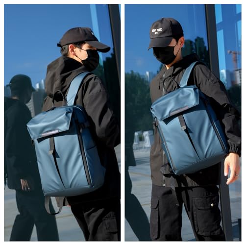 UMJOFA Mochila esportiva de 15,6 polegadas para laptop com bolso frontal expansível, Azul, 32*15*45c