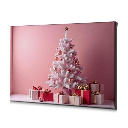 Tableau sur toile sapin de Noël 20x30 cm déco Pâques et salle de bain