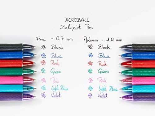 Pilot FLW538967 Acroball Retractable Ballpoint Tip- Black/Blue/Red/Green (Pack of 4)