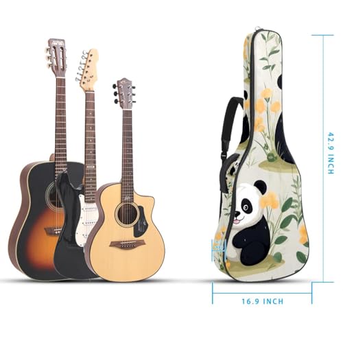 Housse guitare acoustique 101,6 cm imperméable à motif panda multicolore