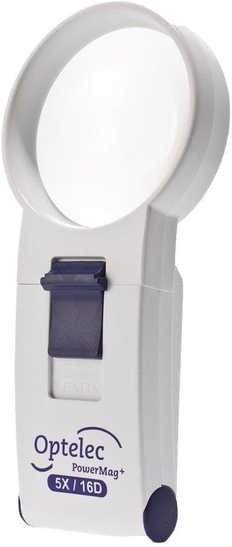 - Optelec 5X/16D PowerMag+ Bright White LED Hand-Held Magnifier