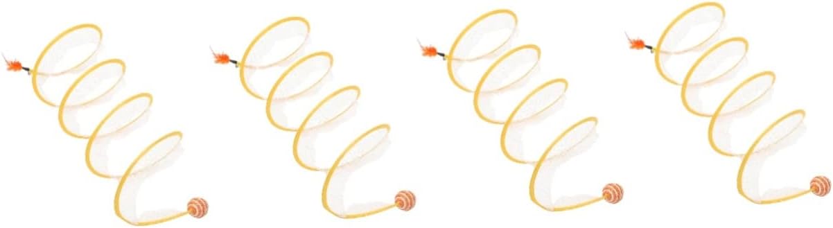 Mipcase 4pcs Interactive Cat Tunnel Toy Fun Kicking Accessory for Indoor Cats and Kittens for Playtime and Exercise Random Included