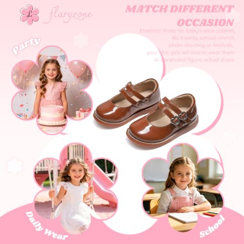 Image of Flaryzone Toddler Little Girl Mary Jane School Uniform Oxfords Flat Dress Shoes