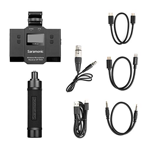 Best Cyber Deals 🔥 Saramonic UwMic9 Dual-channel UHF Wireless Microphone Receiver SP-RX9 with Mixer Mount Handle Rig Compatible with iPhone Android Smartphone Podcast Vlog Facebook Youtube Video Recording