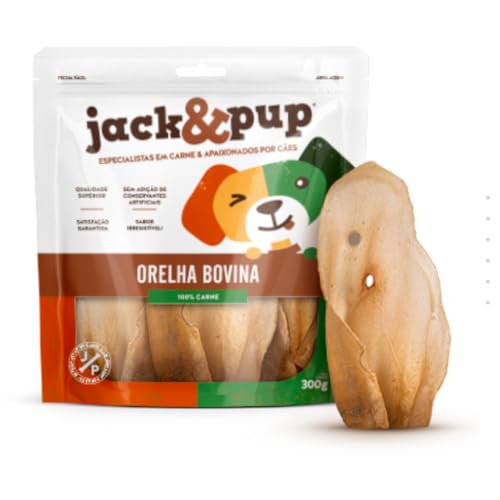 Orelha Bovina 300g Petisco Natural Para Cachorro Cães Pets Orelha de Boi Desidratada 100% Digestível