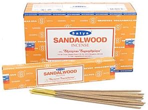 Satya 3 X Sandalwood Nag Champa Incense Sticks Packs 15g with JRose Bookmark by Sterling Effectz