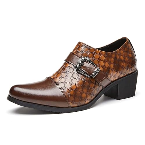 Men's Thick-Heeled Oxford Shoes Fashionable Pointed-Toe Business Formal Shoes Slip-Resistant Chelsea Boots Suitable for Attending Banquets Parties and Weddings