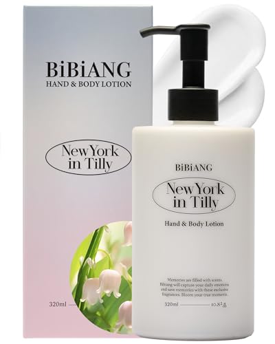 BiBiANG New York in Tilly Body Lotion - Korean Body Care for Moisturizing & Nourishment - Hydrating Body Care Formula with Floral Lily Scent, Shea Butter & Jojoba Oil - 10.82 fl.oz