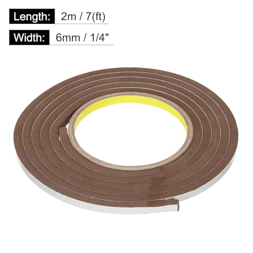 QUARKZMAN 3 Stück Rollen Einseitiges Schaumband Abnehmbares EVA-Schwamm-Montageband Starkes Klebebandstreifen (Braun, 7ft x 1/4 x 1/4) für Zuhause Farbwand Hängende Poster Dekoration