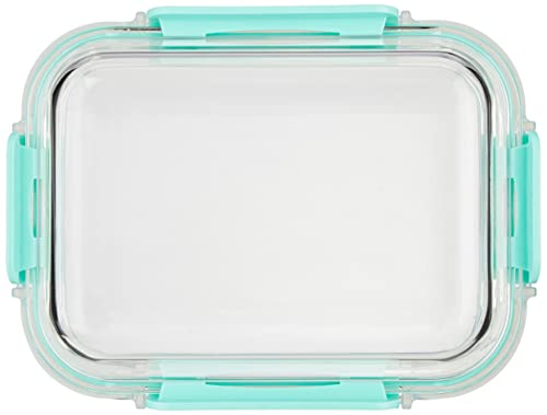 Image of Amazon Brand - Solimo Borosilicate Glass Lunch Boxes with Air-Vent Lids, Set of 3 (1,000 ml Each) | Transparent