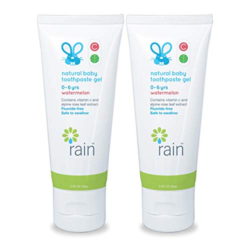 Rain Natural Baby Kids Fluoride-Free Toothpaste Gel - Infant Toddler Vegan Tooth Paste