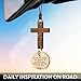Easter Gifts Cross for Car Mirror Hanging Christian Gifts for Men, Women, Bible Study - Scan Phone for Daily Bible Verse Car Rearview Decor Accessories, Jesus Easter Religious Gift