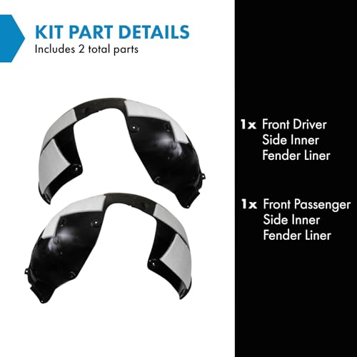Image of TRQ Front Inner Fender Liner Set Compatible with 2020-2022 Kia Sportage KI1248163 KI1249163