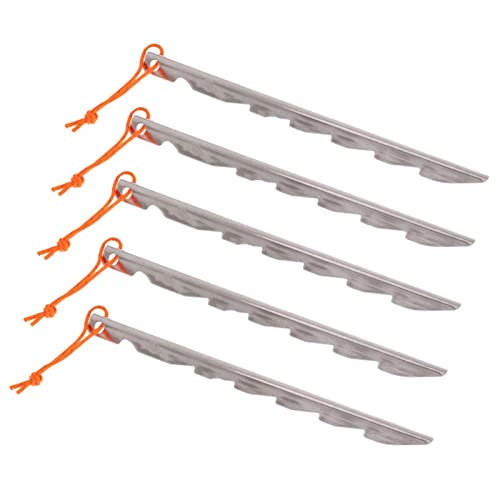 Piquets de tente en V (5 pcs) argentés ultra-résistants pour camping sur neige et sol meuble