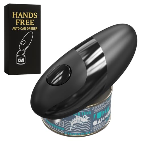 Auto Electric Can Opener, Handheld Can Opener for Kitchen, Seniors & Arthritis Sufferers, Hands-Free with One-Hand Operation, Smooth Edge, Portable & Battery Operated, Black