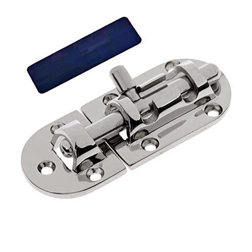 Image of 60 /90 /110mm Marine Boat Door Window Lock Latch ,Stainless Steel 316 Slide Barrel Bolt Clasp Sliding Hasp Locks Push Pull Toggle Buckle W /Friction pad (2PCS, 110mm)