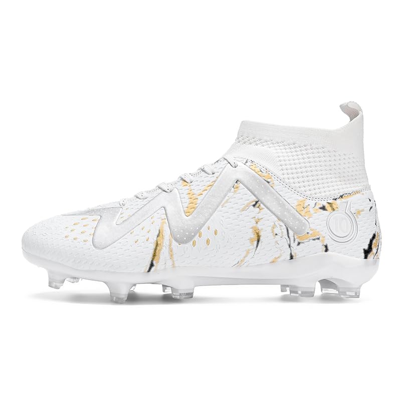 High-top Large Size Ground Men's Soccer Spikes Professional Soccer Shoes Long Spikes Non-Slip Wider Training Outdoor Sports Shoes