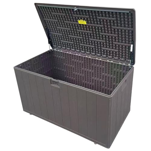 Garden Gear Storage Box – Durable, Rigid Double-Walled Design, Waterproof, Lockable, Hydraulic Pistons, Soft-Close Mechanism & Stylish Wood-Effect Finish (492 Litre) - Image 8