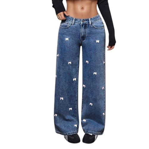 Coupe droite pantalon boyfriend denim avec poches fonctionnelles pour femme