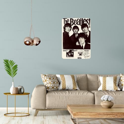 Image of Zesta Bathroom Decor Items Washroom Decor Tin Sign | Aesthetic Posters Wall Poster for Bedroom | Magnetic Cafe Decoration Items / Restaurant Decorations Items | Quirky Home Decor Bar Accent (Beatles (4))