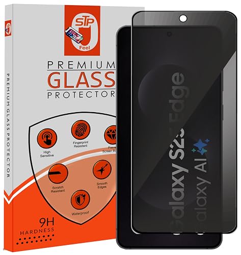Image of Premium Grade Privacy Tempered Glass Screen Protector Guard Compatible for Samsung Galaxy S25 edge 5G (6.7 Inch, Pack of 1) Full Edge to Edge Coverage Anti-Spy /Anti-Peeping 9H Hardness