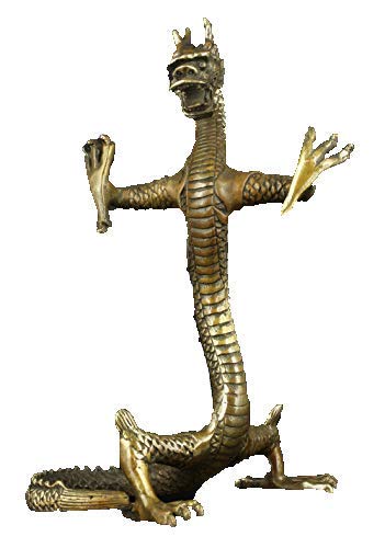 Statue de Dragon Debout en Laiton : un chef-d'œuvre artisanal féroce d'exception