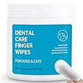 Dog Dental Wipes - Teeth Cleaning Wipes for Dogs and Cats - Dog Breath Freshener?Plaque and Tartar Remover - 50 Count Unscented Finger Wipes