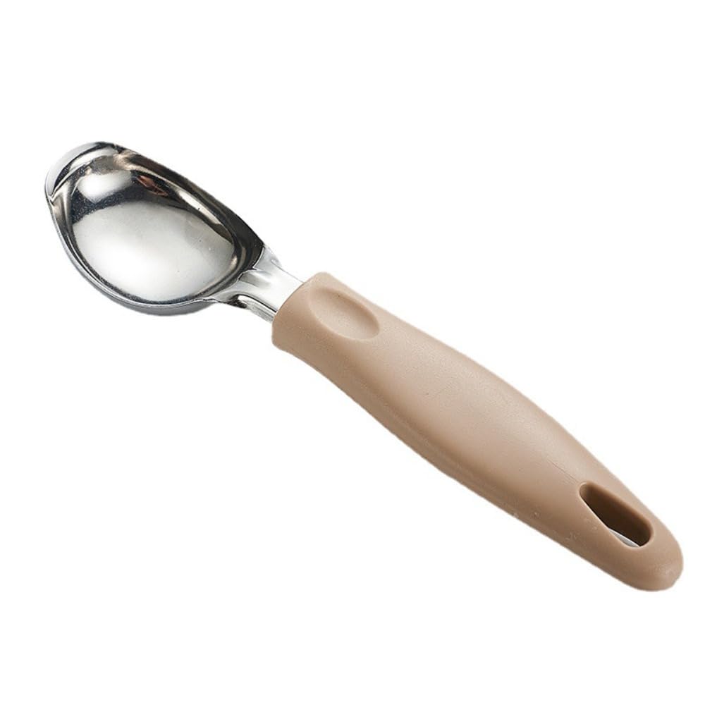Produktbild von Eiskugel-Portionierer Mit Holzgriff – 19,5x4,3cm – Perfekt Für Eis, Melone, Kartoffelpüree & Mehr – Silber