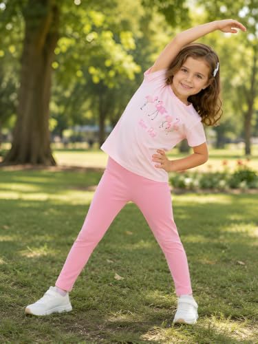 Image of Pilolo Kids Soft Cotton Lycra Solid Ankle Pocket Leggings for Girls
