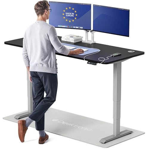 Image of Desktronic HomePro Standing Desk 72x30 - Made in Europe, Ergonomic Sit Stand Home Office Desk, Electric Height Adjustable, Dual Motor, USB & USB-C Charging, Wobble-Free, Touchscreen, 3 Memory Presets