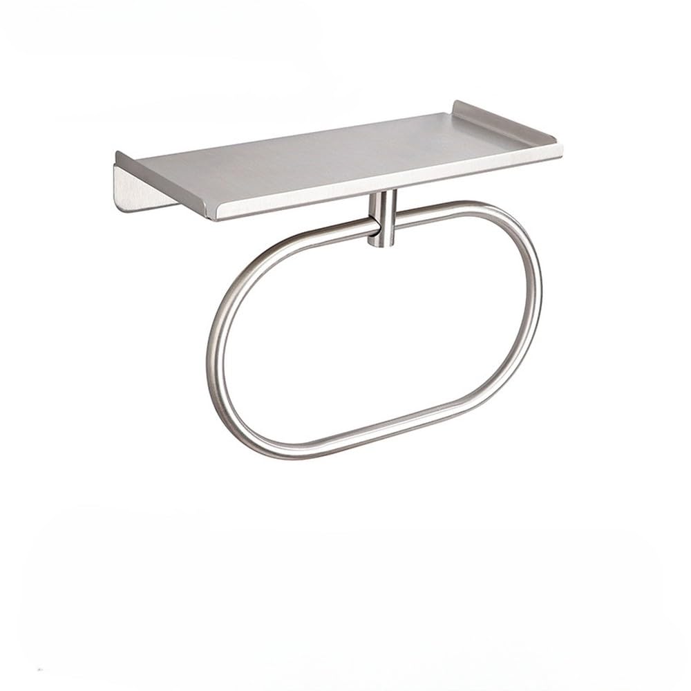 VVW&LIU 304 Stainless Steel Towel Ring No Piercing Towel Rack Bathroom Accessories Bathroom Towel Racks,Z silver2