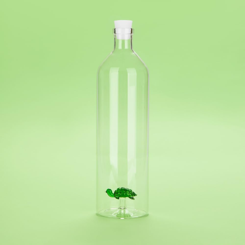Balvi Bouteille Atlantis Whale – Bouteille D'Eau En Verre Borosilicate 1.2L Avec Baleine Bleue à L'Intérieur, Design Fun Et Original