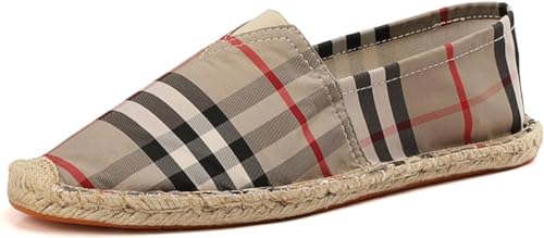 TAYGUM Casual Canvas Shoes for Men, 2025 Summer Comfortable Canvas Slip On Shoes Classical Handmade Soft Loafers(3,7)