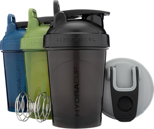 Hydra Cup [4 Pack] - 20oz Shaker Bottle for Protein Mixes, Carry Loop, Dual Mixers, Wire Whisk & Mixing Grid, Shaker BPA Free, Shakes Value Pack Ball