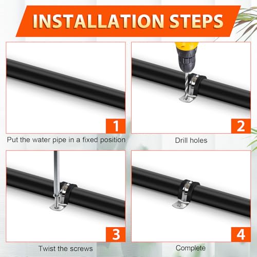 Jeboler 10 Stück U-Rohrschellen Ø 30 mm, 304 Edelstahl Rohrschelle mit polsterung, 2 Löcher U-Typ Rohr Schlauchschnalle Rohrhalterung Befestigungsschelle für Rohrbefestigung