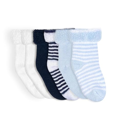 6 Pairs of Kushies Baby Terry Socks - Size 3-6 Months3