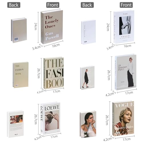 6 PCS Mode gefälschte, dekorative Bücher für Hausdekor, Hardcover Display Bücher für Couchtische/Regale, Lagerung Buch für Haus Dekor Bücherregal Couchtisch Display Regale