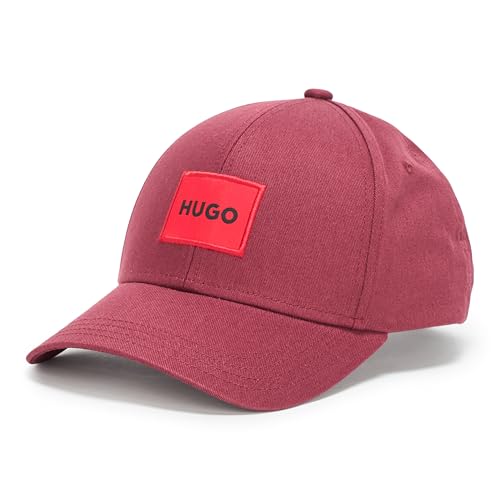 HUGO Square Logo Cotton Cap, Crimson...