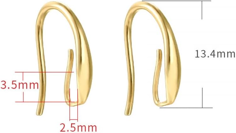925 Sterling Silver Earring Hooks Fish Ear Wires Hooks Smooth Dangle Earrings Component for DIY Jewelry Making Craft for Women